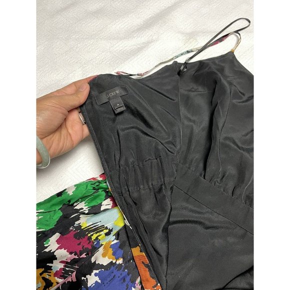 J. CREW Brushstroke 100% silk dress with spaghetti straps size 4 - Picture 8 of 8